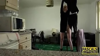 Skinny sub mouth fucked