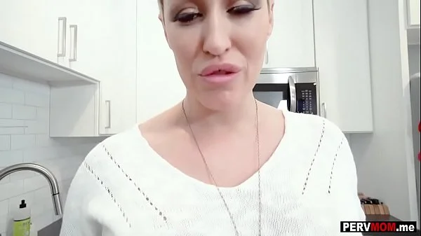 Nosey stepmom with short hair fucked in the kitchen