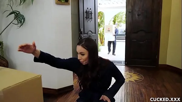 Horny Milf Aidra Cucks Her Husband And Gets A Rough Fuck From The Mover Guy