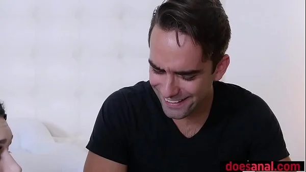 Only anal makes this pale skinned skinny bitch cum