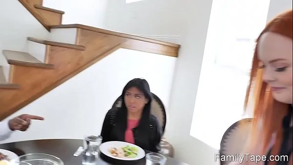 Stepdaughter shocked by her stepdad big cock