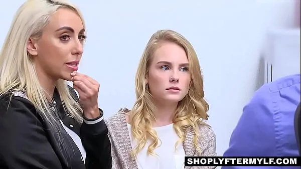 Two blonde hottie shoplifter chick punish fucked