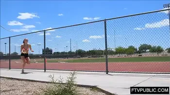 Athletic jogger public nudity