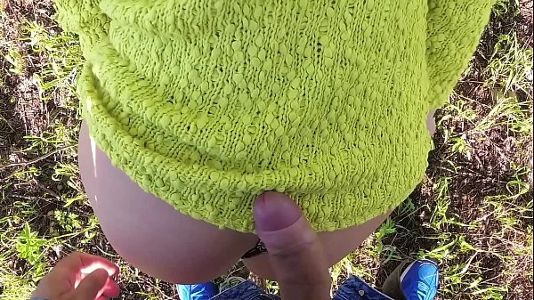 Russian MILF agrees to risky sex in the park with a stranger. POV Public Blowjob and Doggystyle