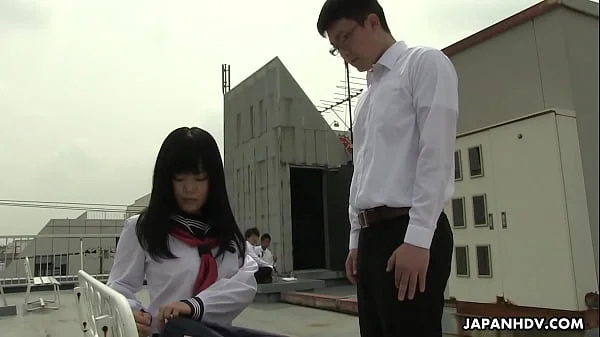 Japanese teen brunette, Sayaka Aishiro is giving sex classes, uncensored