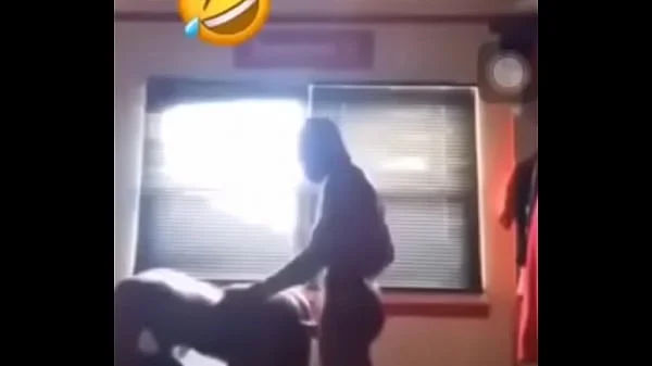 African guy bangs on his girl roughly,After eating pizza
