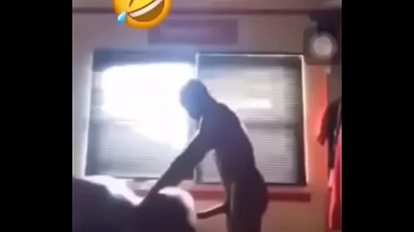 African guy bangs on his girl roughly,After eating pizza