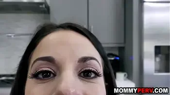 Stepmom sucking step son's cock before breakfast