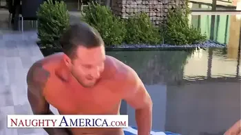 Naughty America - Sharon Fuller (Reagan Foxx) fucks by the pool