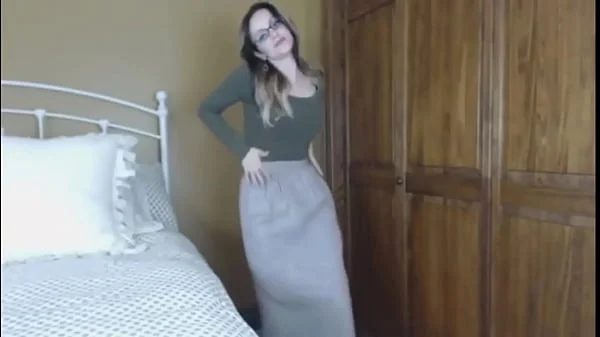 Beautiful woman in glasses undress