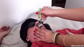 Wife makes Cuckold swallow cum and take giant cock in the ass