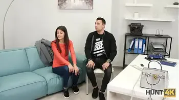 HUNT4K. Dude needs a car so why his naughty babe satisfied seller