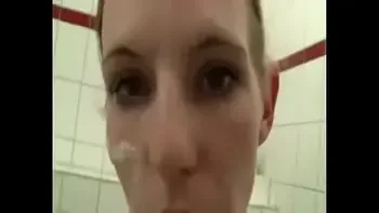 Skinny flat chested German Amateur cumwalk