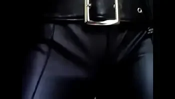 woman in leather pants