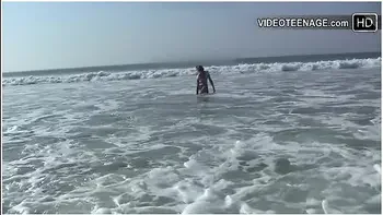Brunette Naked At Beach