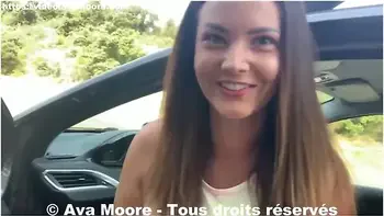 Ava Moore - French Slut Fingers Herself And Squirts All Over The Road - Porn Vlog