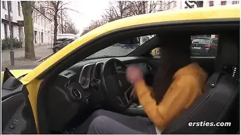 Hot Joyride With Beautiful Milena In Her Yellow Camari