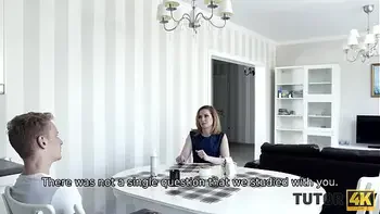 TUTOR4K. Student likes the way teacher sucks and works vaginal muscles