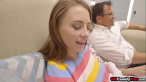 Naughty teen stepsister loves moaning on big cock