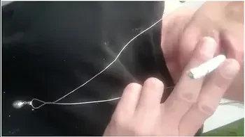 Smoking Cigarette In Black Pantyhose Outside Make Hole For My Clit And Turn Off Cigaret By My Pee