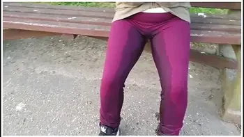 Public Wetting - And Spending A Whole Day In Pissy Leggings ;)