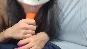 Cute Asian Babe Sucks Her Dildo Wishing It Was You - Korean Bj