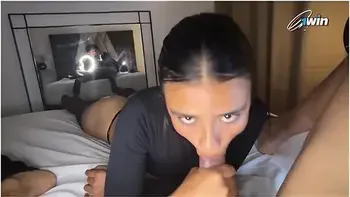 Beautiful Brunette With Braces Deep Throats Her Friend!! And Ends Up Spreading Her Pussy