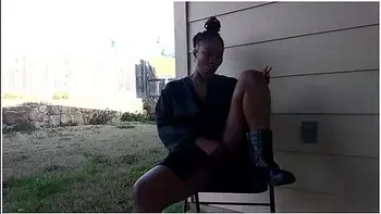 Sweetbutttasty Smoking And Fingering Herself In The Backyard!!!!!