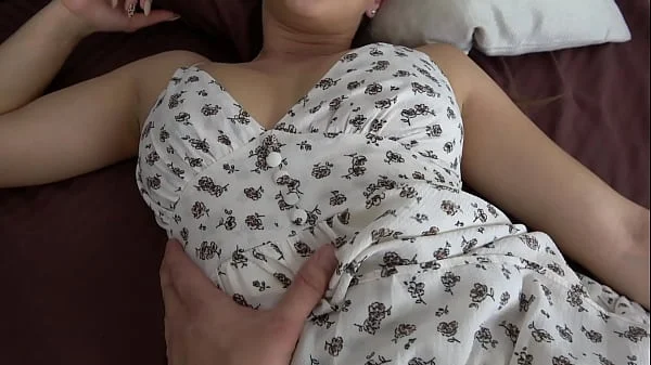 The guy wakes up his girlfriend's sister and offers to suck his big cock