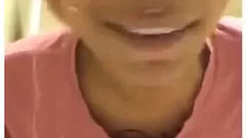 Ghetto light bitch with thick pussy on toilet