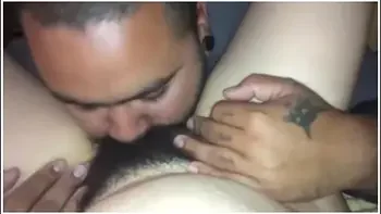 Black guy eat s very hairy pussy