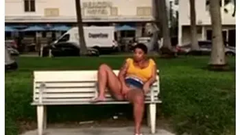 Touching On Herself Outside On South Beach