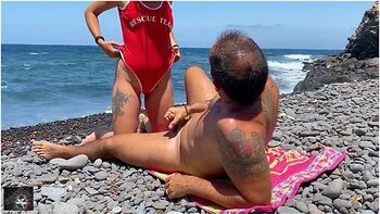Eggs Out In You Cant Stand Here Naked! Spanish Lifeguard Gets Fucked And Squirts On My Cock