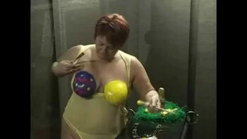 Anna Devot German MILF Easter Bunny Fetish with Big Natural Tits and Dildo Masturbation