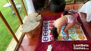 Amelia And Lucas Join For A Sizzling Strip Twister Game - Close Up POV Blowjob After Lost Bet