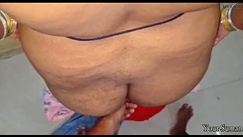 Indian Bhabhi Suman Hot House Cleaning in Saree - Desi MILF Blowjob and Cumshot POV