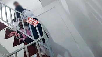 Fire Exit Public Outdoor Sex, Professor Fucked Student 18+ Doggystyle Creampie