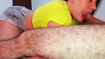 So Sexy With Her Denim Shorts Shaking And Fucking His Hard Cock