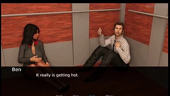 Merry Hot Wife Stuck in Elevator with Ben - Group Sex Adventure in 4K