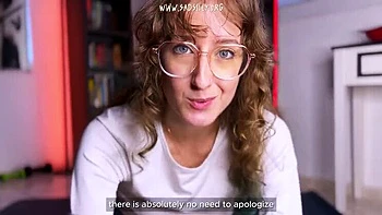 French Fitness Coach JOI - Geek Girl With Colored Hair Masturbates With Dildo