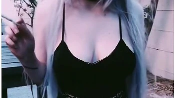 Horny Alternative Girl Smoker Shows Her Pussy (fetish)