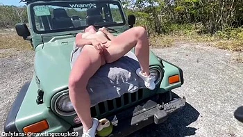 Horny Teen Girl Outdoor Jeep Hood Masturbation - Dream Justin Amateur Teen