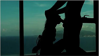 Artistic Silhouette - Tied Up Asian Teen Sucking Dick With An Ocean View - Baebi Hel