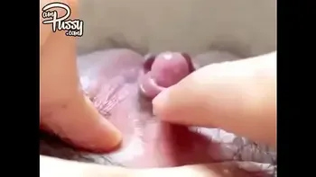 Japanese girl rubbing her big clit to orgasm