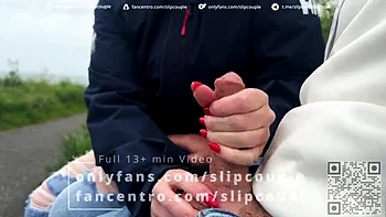 Super Risky Public Handjob on a Bench and Pier - SlipCouple Outdoor Adventure