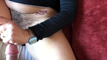 Stepmom Susan Spreads Hairy Pussy For Step Son - Taboo Homemade Handjob