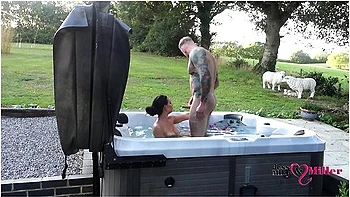Passionate Outdoor Sex In Hot Tub On Naughty Weekend Away