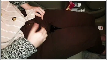 Desperate Girl Pees Her Brown Jeans In The Car!