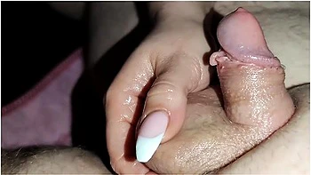 I Torment Him With My Long French Nails And Lots Of Oil