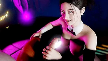 Beautiful Big Breasted Dancer Cosplay Bunny Rabbit - 3d Animation 4k